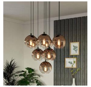 Eglo 901926 - Lampadario a cavo ARISCANI 10xE27/60W/230V nero/beige/fumé
