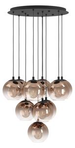 Eglo 901926 - Lampadario a cavo ARISCANI 10xE27/60W/230V nero/beige/fumé