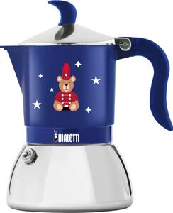 Bialetti Macchina Macchinetta Caff Moka 2 Tazze per Induzione colore Blu Orsetto - 0006649 Fiammetta