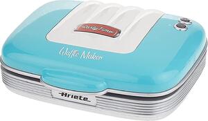 Ariete Macchina per Waffle con Rivestitura Antiaderente colore Azzurro - 1973 Waffle MAKER