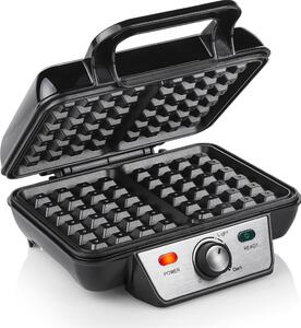 TRISTAR Macchina per Waffle Piastre Antiaderenti con Termostato Potenza 1000 Watt colore Nero - WF-2195