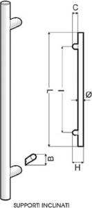 TROPEX DESIGN Maniglione Inox Satinato K030 mm 350 Pezzi 2 - 810.30.500.350