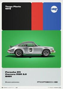 Stampa d'arte Porsche 911 Rsr - 50th Anniversary - Targa Florio - 1973, Automobilist