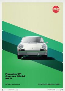 Stampa d'arte Porsche 911 Rs - 50th Anniversary - 1973 - White, Automobilist