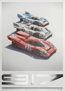 Stampa d'arte Porsche 917 - Salzburg Martini Gulf - 24h Le Mans, Automobilist