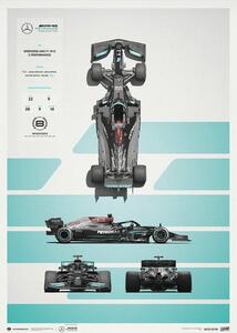 Stampa d'arte Mercedes-amg Petronas F1 Team - W12 - Blueprint - 2021