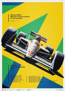 Stampa d'arte McLaren MP4 4 - Ayrton Senna - San Marino Gp - 35th Anniversary - 1988, Automobilist