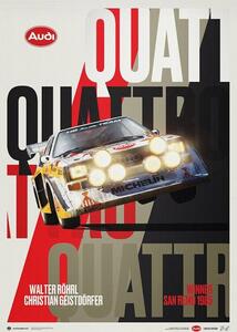 Stampa d'arte Audi Quattro S1 - Leap - Walter R Hrl Christian Geistd Rfer - San Remo 1985, Automobilist