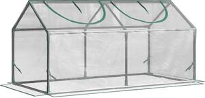 Brugel Mini Serra da Giardino con 2 Finestre Avvolgibili e Copertura PVC Anti-UV 119x60x60cm Trasparente - 368V04845