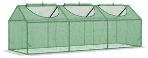 Brugel Mini Serra da Giardino con 3 Finestre Avvolgibili e Copertura PE Anti-UV 180x60x60cm Verde - 368V05845