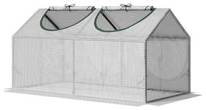 VivaGarden Mini Serra da Giardino con Copertura in PE e 2 Finestre Avvolgibili 120x60x60 cm colore Bianco - 368V03WT845