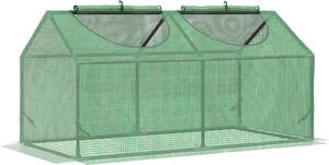 VivaGarden Mini Serra da Giardino con Copertura in PE e 2 Finestre Avvolgibili 120x60x60 cm colore Verde - 888VG03