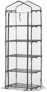 Brugel Mini Serra per Piante a 5 Ripiani in Acciaio con Copertura in PVC 69x49x193cm - 383V01845