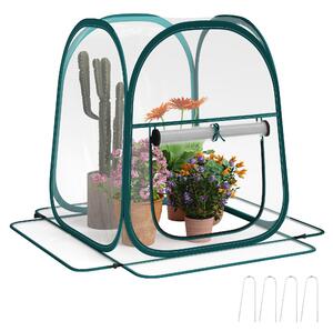 VivaGarden Mini Serra Pop Up con Copertura in Plastica Finestra Avvolgibile e Borsa 70x70x80 cm Trasparente - K671CR