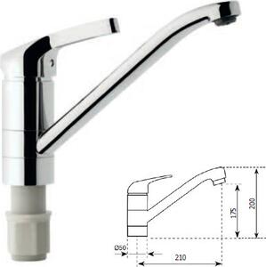Argo Rubinetterie Miscelatore Cucina Rubinetto Monocomando Lavello colore Cromo - CU 0900 Norvegia