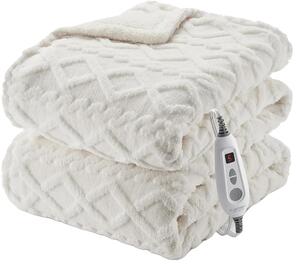 Coperta elettrica, 6 livelli di riscaldamento, spegnimento automatico, colore bianco