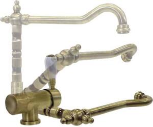 Plados Miscelatore Cucina Sottofinestra Rubinetto Monocomando Lavello a Canna Alta Old Style colore Rame - MIXOLDST