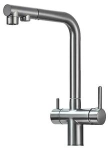 Miscelatore da cucina, con acqua calda e fredda, con erogatore estraibile, colore grigio gunmetal