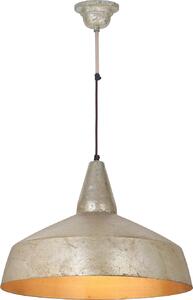 Lampada a sospensione Padiro, 49,5 x 59,5 x 33 cm, color oro, realizzata in ferro, con finitura che richiama l'estetica industriale