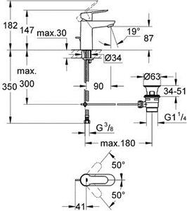 GROHE Miscelatore lavabo monocomando rubinetto bagno colore Cromo - BauEdge - 23328000