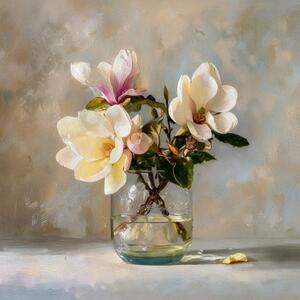 Dipinto stampato dipinto su tela 32x32 cm Magnolias – Styler