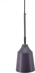 Lampada a sospensione Padiro, 15 x 15 x 45 cm, color viola, realizzata in ferro, con un design elegante e dettagli in metallo