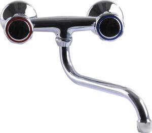 FDA Donati Miscelatore lavabo Rubinetto bagno da Parete con pomelli colore Cromo - 1018