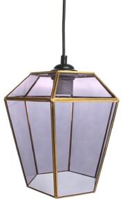 Lampada a sospensione Padiro, 22,5 x 22,5 x 26 cm - grigio - vetro - paralume in vetro geometrico - attacco E27