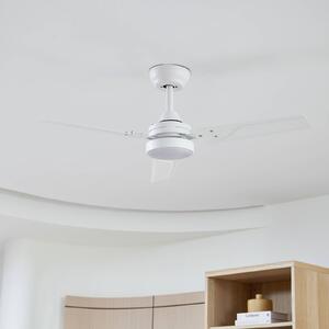 Ventilatore da soffitto Lindby LED Aerallo, bianco, CCT, silenzioso