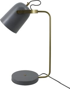 Lampada da tavolo Padiro, 29 x 20 x 58 cm, grigia, in ferro, con paralume inclinato e braccio curvo