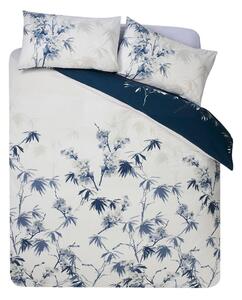 Set copripiumino e federa blu scuro/color crema per letto singolo 135x200 cm Kyoto Floral – Catherine Lansfield