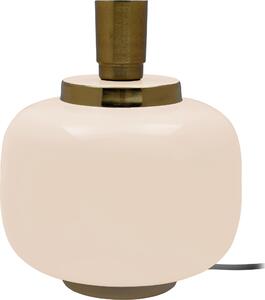 Lampada da tavolo Padiro, dimensioni 20 x 20 x 25 cm, colore rosa cipria e dorato, realizzata in ferro, con base rotonda piatta e portalampada aperto