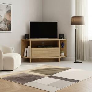 DecHome Mobile TV Angolare Moderno 1 Anta 3 Vani a Giorno Dimensioni 95,7x35,4x45,3 cm colore Rovere - Viva