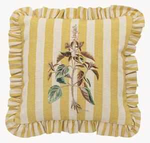 Cuscino in cotone ricamato a righe con volant Camila