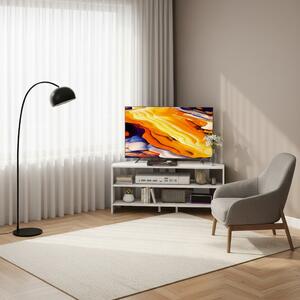 DecHome Mobile TV Angolare Moderno 2 Vani a Giorno in Legno Dimensioni 110x36x45 cm colore Bianco