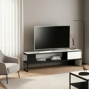 DecHome Mobile TV Industriale 1 Anta 1 Vano a Giorno in Metallo Dimensioni 150x35x42 cm colore Nero - Concord