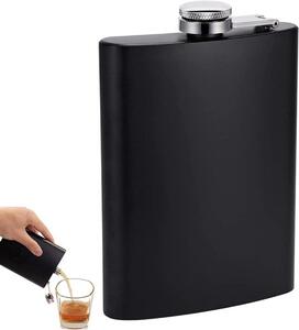 Borraccia in acciaio inossidabile portatile da 240 ml – ideale per whisky, campeggio e grigliate con gli amici