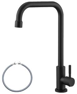 Rubinetto da cucina, rotazione a 360°, acciaio inossidabile resistente, colore nero, attacco G3/8
