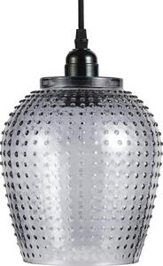 Lampada a sospensione Padiro, 18 x 18 x 27 cm, grigio, vetro, vetro con superficie strutturata, attacco E27
