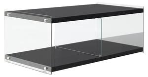 Padiro - Mobile TV - 120 x 60 x 45 cm - Nero - Rettangolare - MDF e vetro temperato - Con ripiani