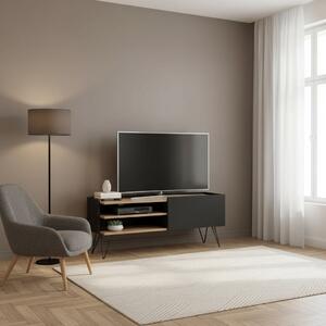 DecHome Mobile TV Moderno 1 Anta 2 Vani a Giorno Dimensioni 124x37x50 cm colore Nero - Aral