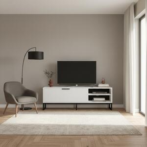 DecHome Mobile TV Moderno 1 Anta 2 Vani a Giorno in Metallo Dimensioni 140x35x45 cm colore Bianco - Way