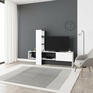 DecHome Mobile TV Moderno 1 Anta Vani a Giorno Dimensioni 180x38x138 cm colore Bianco - Troya