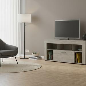 DecHome Mobile TV Moderno 1 Anta 5 Vani a Giorno Dimensioni 135x60x41,5 cm colore Bianco Venato - Vision