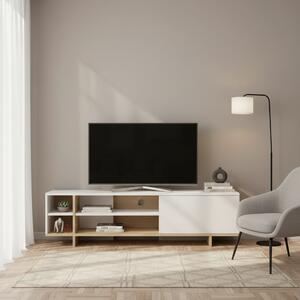 DecHome Mobile TV Moderno 1 Anta 4 Vani a Giorno Dimensioni 160x35,5x44 cm colore Bianco - Stockton