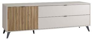 COMPOSAD Mobile TV Moderno 1 Anta Battente 2 Cassetti Dimensioni 183x41x64 cm colore Cashmere Cannetato - Ilago