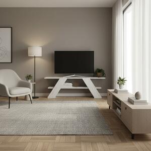 DecHome Mobile TV Moderno 1 Mensola Dimensioni 120x33,5x40 cm colore Bianco - Farfalla