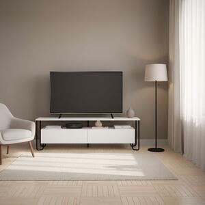 DecHome Mobile TV Moderno 2 Ante 1 Vano a Giorno Dimensioni 150x42x45 cm colore Bianco - Cornea