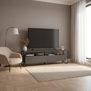 DecHome Mobile TV Moderno 2 Ante 1 Vano a Giorno Dimensioni 150x42x45 cm colore Antracite - Cornea