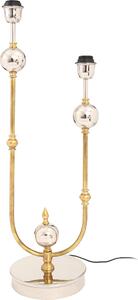 Lampada da tavolo Padiro, dimensioni 21 x 25 x 77 cm, finitura argento e oro, realizzata in acciaio, con bracci curvi
